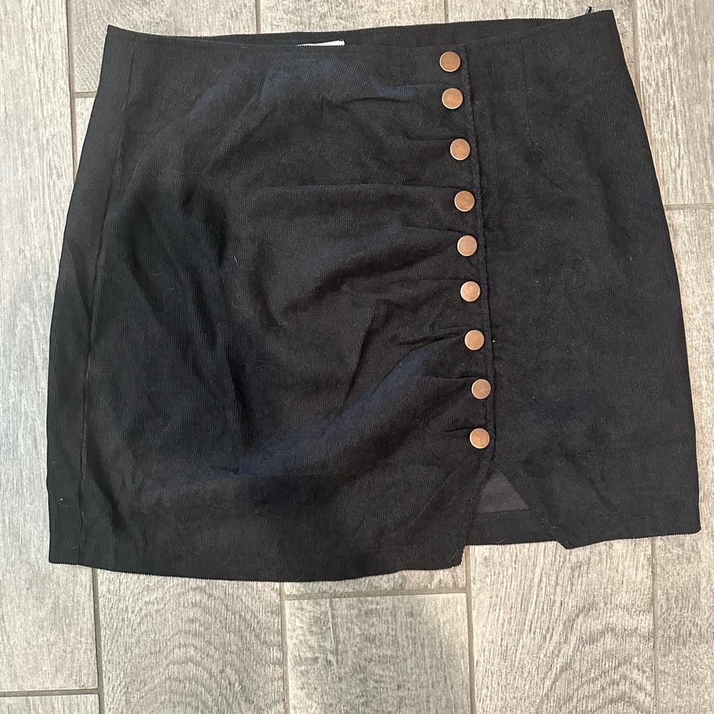 Elegant Black Button-Down Skirt